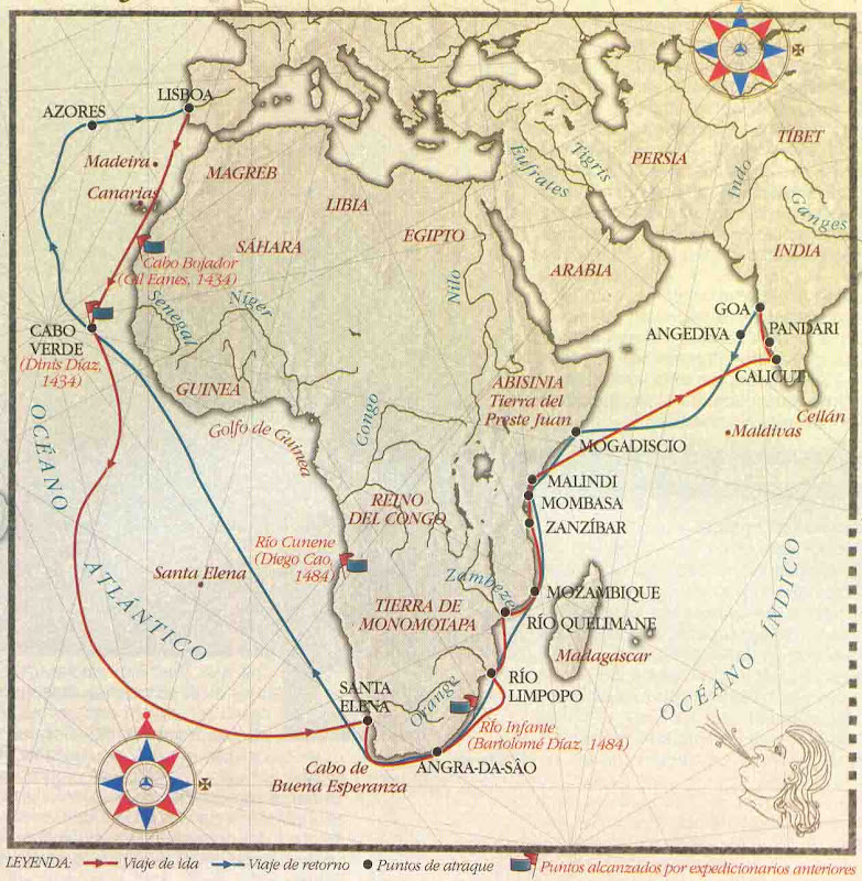 Mapa La Expedición de Vasco de Gama [Expedition of Vasco